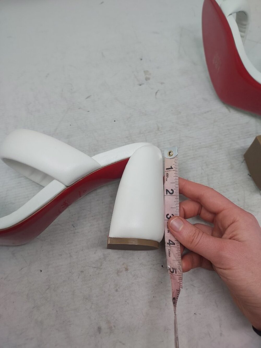 CHRISTIAN LOUBOUTIN White Inflama Sab Black Block Heel Sandal - Picture 13 of 13